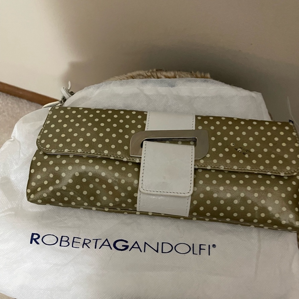 ❤️SOLD❤️NWT Roberta Gandolfi poka dot clutch - Picture 8 of 13